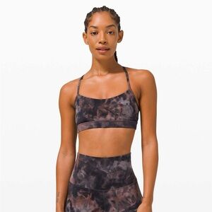 Lululemon Flow Y Bra Nulu Diamond Dye Graphite Grey Pink Pastel 8